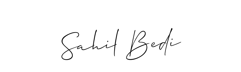 How to make Sahil Bedi name signature. Use Allison_Script style for creating short signs online. This is the latest handwritten sign. Sahil Bedi signature style 2 images and pictures png