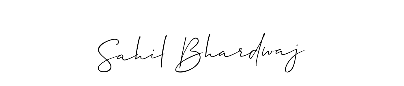 This is the best signature style for the Sahil Bhardwaj name. Also you like these signature font (Allison_Script). Mix name signature. Sahil Bhardwaj signature style 2 images and pictures png