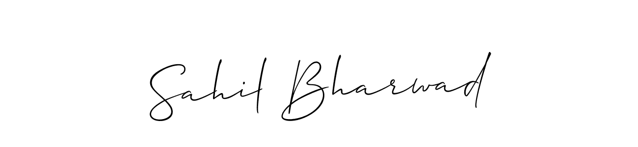 Sahil Bharwad stylish signature style. Best Handwritten Sign (Allison_Script) for my name. Handwritten Signature Collection Ideas for my name Sahil Bharwad. Sahil Bharwad signature style 2 images and pictures png