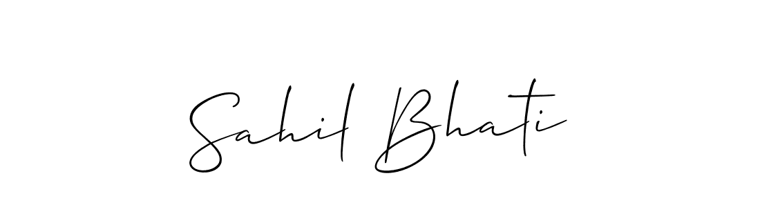 How to Draw Sahil Bhati signature style? Allison_Script is a latest design signature styles for name Sahil Bhati. Sahil Bhati signature style 2 images and pictures png