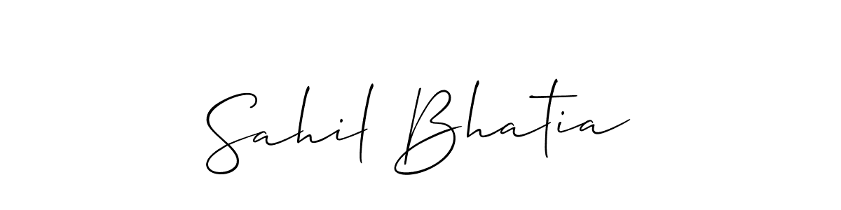 The best way (Allison_Script) to make a short signature is to pick only two or three words in your name. The name Sahil Bhatia include a total of six letters. For converting this name. Sahil Bhatia signature style 2 images and pictures png