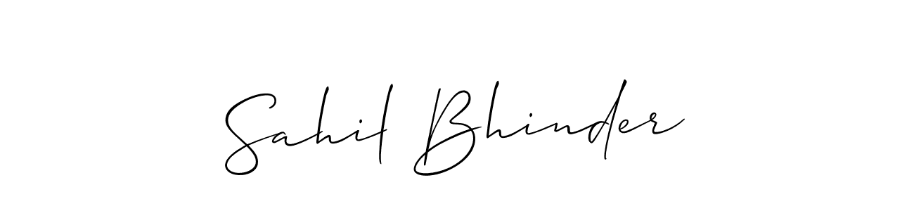 Best and Professional Signature Style for Sahil Bhinder. Allison_Script Best Signature Style Collection. Sahil Bhinder signature style 2 images and pictures png