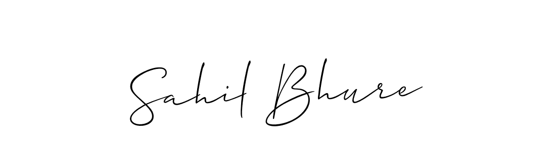 You should practise on your own different ways (Allison_Script) to write your name (Sahil Bhure) in signature. don't let someone else do it for you. Sahil Bhure signature style 2 images and pictures png