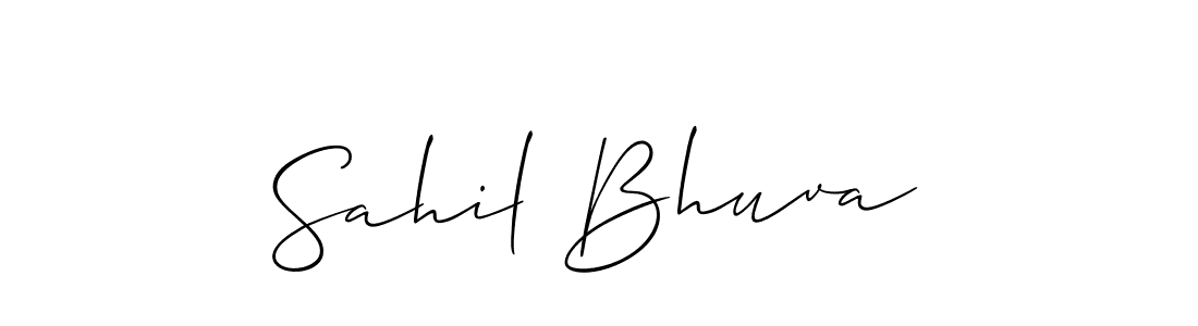 The best way (Allison_Script) to make a short signature is to pick only two or three words in your name. The name Sahil Bhuva include a total of six letters. For converting this name. Sahil Bhuva signature style 2 images and pictures png