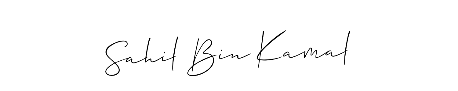 How to Draw Sahil Bin Kamal signature style? Allison_Script is a latest design signature styles for name Sahil Bin Kamal. Sahil Bin Kamal signature style 2 images and pictures png