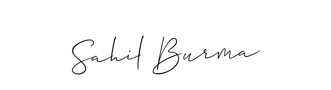 Also we have Sahil Burma name is the best signature style. Create professional handwritten signature collection using Allison_Script autograph style. Sahil Burma signature style 2 images and pictures png