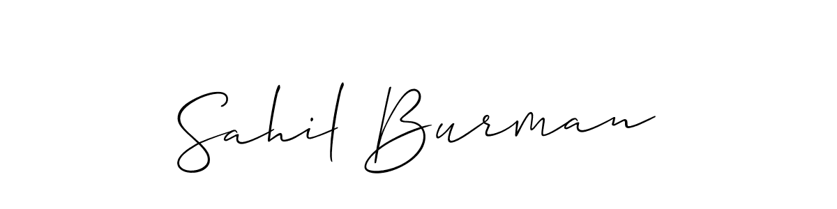 Make a beautiful signature design for name Sahil Burman. With this signature (Allison_Script) style, you can create a handwritten signature for free. Sahil Burman signature style 2 images and pictures png