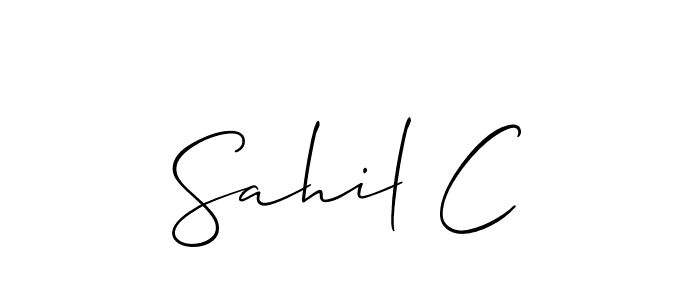 You should practise on your own different ways (Allison_Script) to write your name (Sahil C) in signature. don't let someone else do it for you. Sahil C signature style 2 images and pictures png