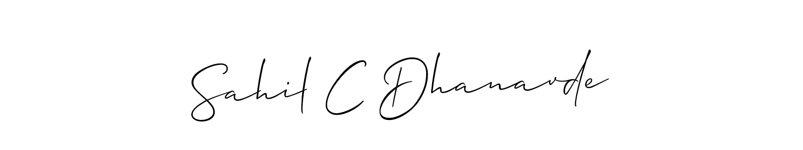 Make a beautiful signature design for name Sahil C Dhanavde. With this signature (Allison_Script) style, you can create a handwritten signature for free. Sahil C Dhanavde signature style 2 images and pictures png