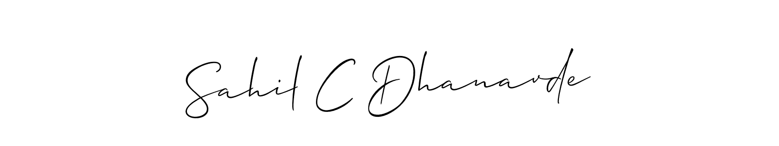 How to make Sahil C Dhanavde name signature. Use Allison_Script style for creating short signs online. This is the latest handwritten sign. Sahil C Dhanavde signature style 2 images and pictures png