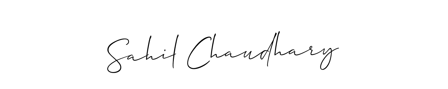 Allison_Script is a professional signature style that is perfect for those who want to add a touch of class to their signature. It is also a great choice for those who want to make their signature more unique. Get Sahil Chaudhary name to fancy signature for free. Sahil Chaudhary signature style 2 images and pictures png