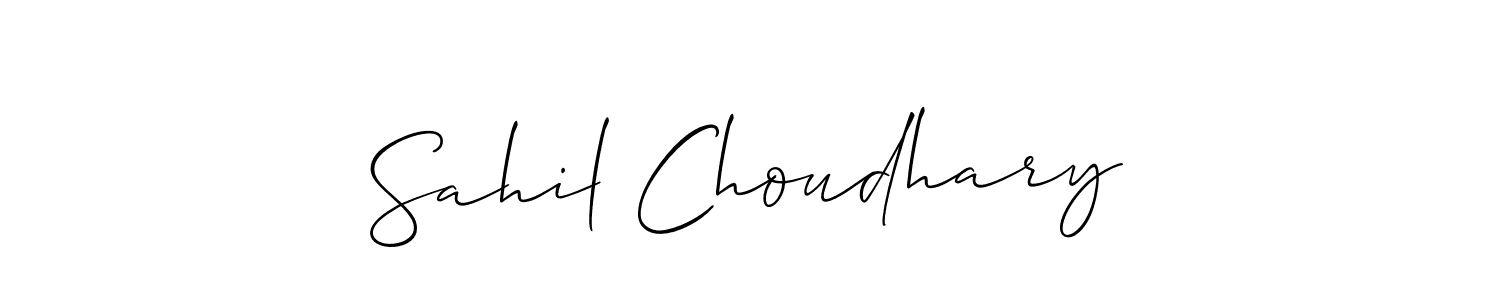 It looks lik you need a new signature style for name Sahil Choudhary. Design unique handwritten (Allison_Script) signature with our free signature maker in just a few clicks. Sahil Choudhary signature style 2 images and pictures png
