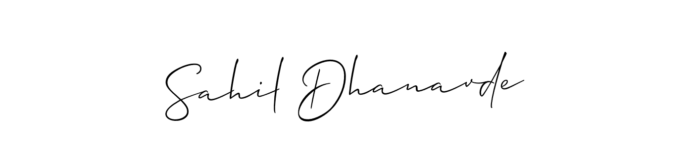 Make a short Sahil Dhanavde signature style. Manage your documents anywhere anytime using Allison_Script. Create and add eSignatures, submit forms, share and send files easily. Sahil Dhanavde signature style 2 images and pictures png