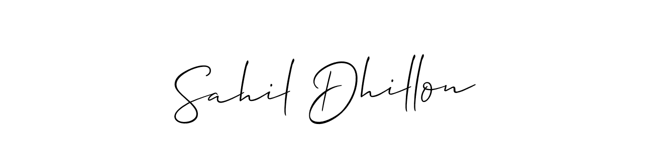How to Draw Sahil Dhillon signature style? Allison_Script is a latest design signature styles for name Sahil Dhillon. Sahil Dhillon signature style 2 images and pictures png