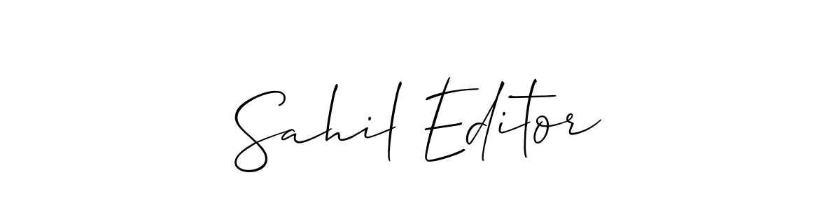 if you are searching for the best signature style for your name Sahil Editor. so please give up your signature search. here we have designed multiple signature styles  using Allison_Script. Sahil Editor signature style 2 images and pictures png