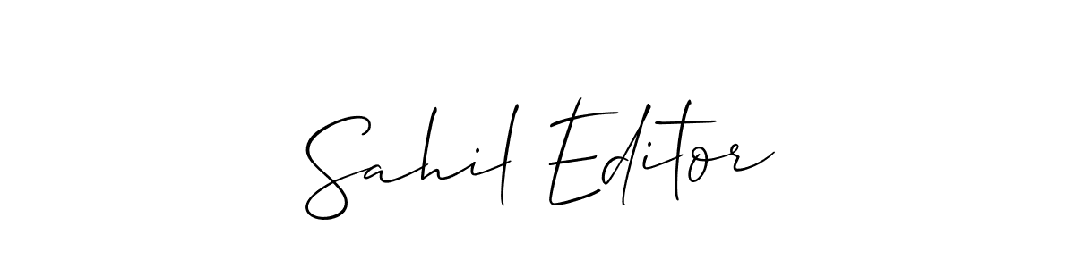 if you are searching for the best signature style for your name Sahil Editor. so please give up your signature search. here we have designed multiple signature styles  using Allison_Script. Sahil Editor signature style 2 images and pictures png