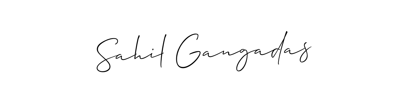 It looks lik you need a new signature style for name Sahil Gangadas. Design unique handwritten (Allison_Script) signature with our free signature maker in just a few clicks. Sahil Gangadas signature style 2 images and pictures png