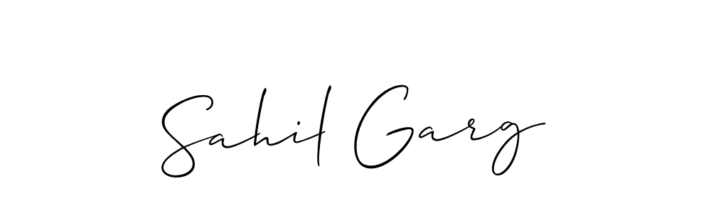 How to Draw Sahil Garg signature style? Allison_Script is a latest design signature styles for name Sahil Garg. Sahil Garg signature style 2 images and pictures png