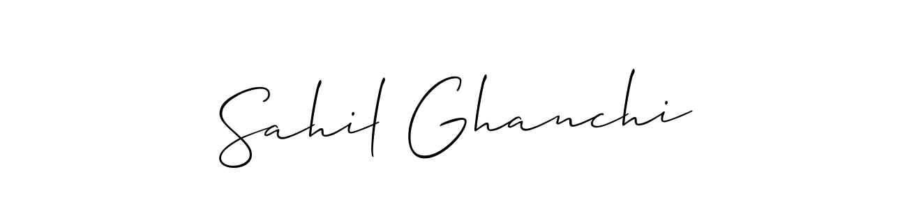 How to make Sahil Ghanchi signature? Allison_Script is a professional autograph style. Create handwritten signature for Sahil Ghanchi name. Sahil Ghanchi signature style 2 images and pictures png