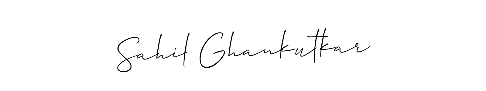 It looks lik you need a new signature style for name Sahil Ghankutkar. Design unique handwritten (Allison_Script) signature with our free signature maker in just a few clicks. Sahil Ghankutkar signature style 2 images and pictures png