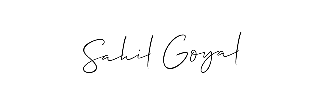 This is the best signature style for the Sahil Goyal name. Also you like these signature font (Allison_Script). Mix name signature. Sahil Goyal signature style 2 images and pictures png