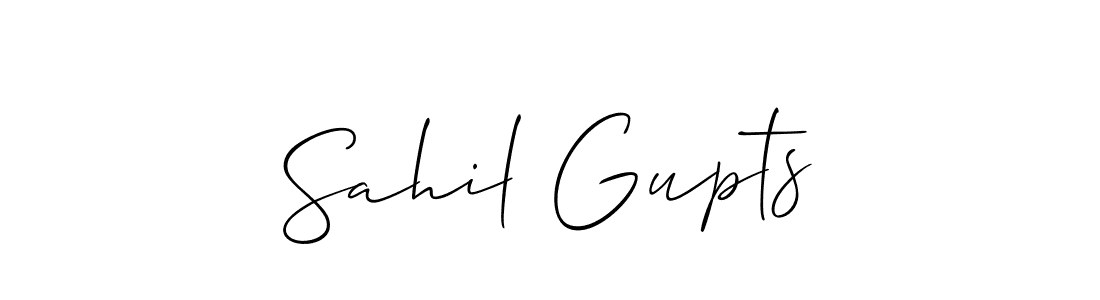 The best way (Allison_Script) to make a short signature is to pick only two or three words in your name. The name Sahil Gupts include a total of six letters. For converting this name. Sahil Gupts signature style 2 images and pictures png