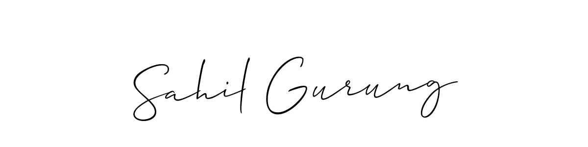 Make a short Sahil Gurung signature style. Manage your documents anywhere anytime using Allison_Script. Create and add eSignatures, submit forms, share and send files easily. Sahil Gurung signature style 2 images and pictures png