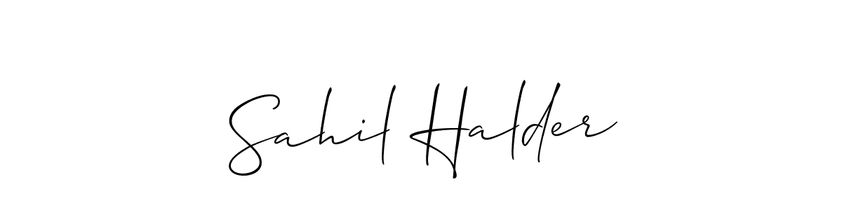 Also we have Sahil Halder name is the best signature style. Create professional handwritten signature collection using Allison_Script autograph style. Sahil Halder signature style 2 images and pictures png