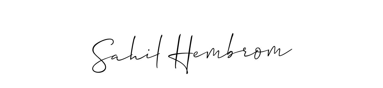 Also You can easily find your signature by using the search form. We will create Sahil Hembrom name handwritten signature images for you free of cost using Allison_Script sign style. Sahil Hembrom signature style 2 images and pictures png