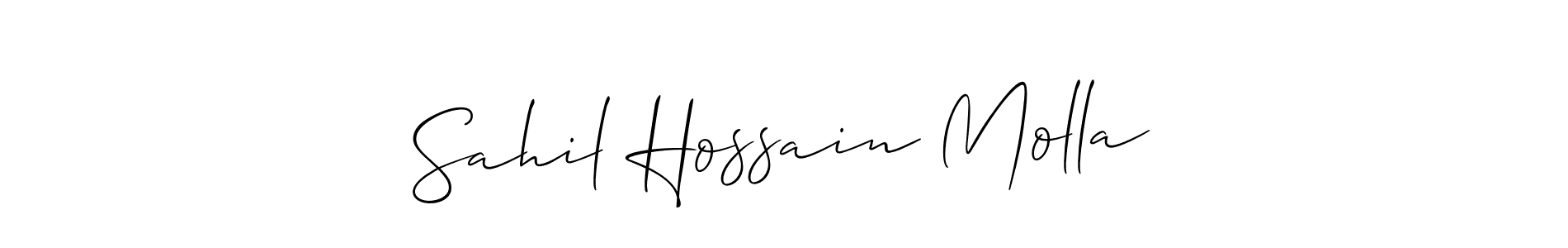 How to make Sahil Hossain Molla name signature. Use Allison_Script style for creating short signs online. This is the latest handwritten sign. Sahil Hossain Molla signature style 2 images and pictures png