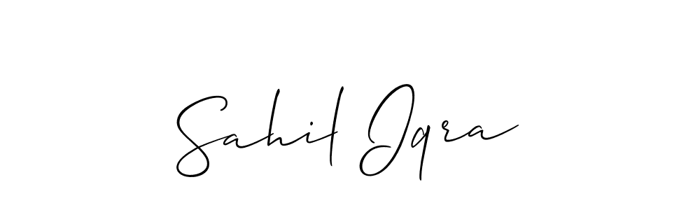 How to make Sahil Iqra name signature. Use Allison_Script style for creating short signs online. This is the latest handwritten sign. Sahil Iqra signature style 2 images and pictures png