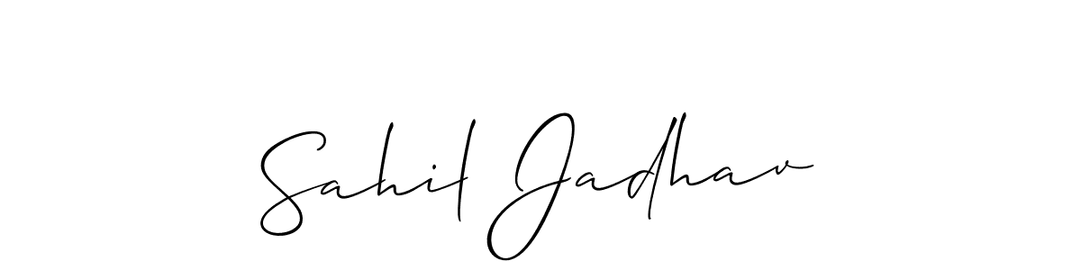 Sahil Jadhav stylish signature style. Best Handwritten Sign (Allison_Script) for my name. Handwritten Signature Collection Ideas for my name Sahil Jadhav. Sahil Jadhav signature style 2 images and pictures png