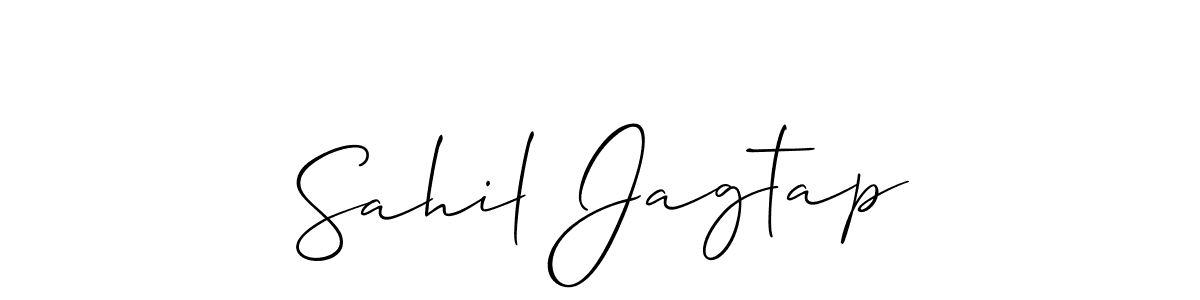 Also You can easily find your signature by using the search form. We will create Sahil Jagtap name handwritten signature images for you free of cost using Allison_Script sign style. Sahil Jagtap signature style 2 images and pictures png