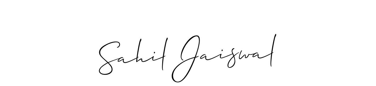 Make a beautiful signature design for name Sahil Jaiswal. With this signature (Allison_Script) style, you can create a handwritten signature for free. Sahil Jaiswal signature style 2 images and pictures png