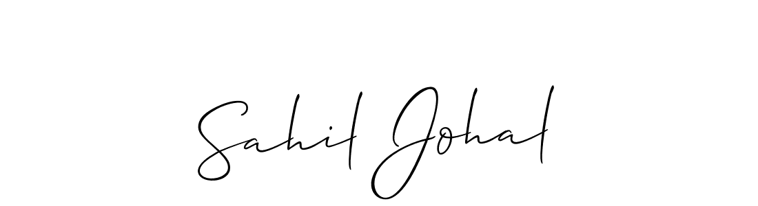 You should practise on your own different ways (Allison_Script) to write your name (Sahil Johal) in signature. don't let someone else do it for you. Sahil Johal signature style 2 images and pictures png