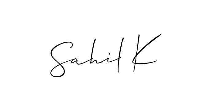 Make a beautiful signature design for name Sahil K. Use this online signature maker to create a handwritten signature for free. Sahil K signature style 2 images and pictures png