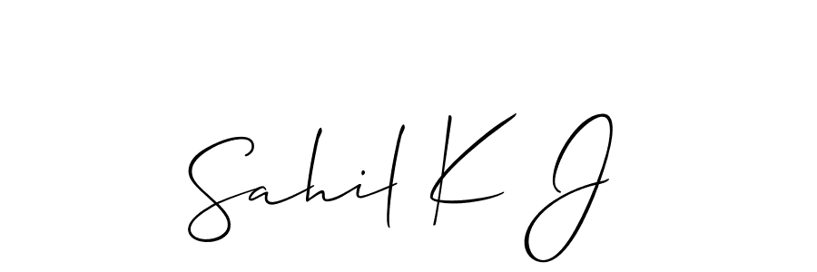 How to make Sahil K J name signature. Use Allison_Script style for creating short signs online. This is the latest handwritten sign. Sahil K J signature style 2 images and pictures png