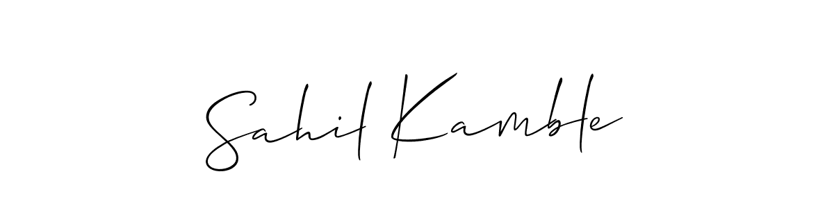 Create a beautiful signature design for name Sahil Kamble. With this signature (Allison_Script) fonts, you can make a handwritten signature for free. Sahil Kamble signature style 2 images and pictures png