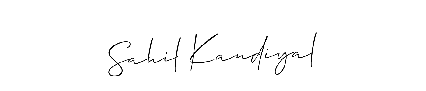 This is the best signature style for the Sahil Kandiyal name. Also you like these signature font (Allison_Script). Mix name signature. Sahil Kandiyal signature style 2 images and pictures png
