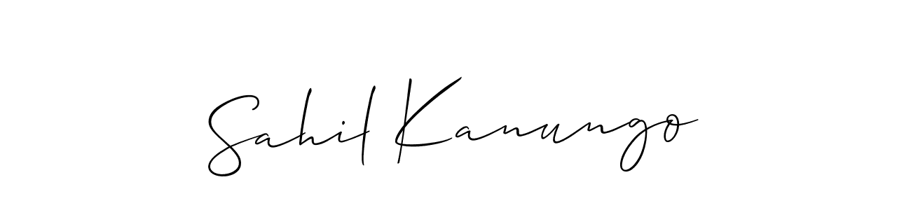 The best way (Allison_Script) to make a short signature is to pick only two or three words in your name. The name Sahil Kanungo include a total of six letters. For converting this name. Sahil Kanungo signature style 2 images and pictures png