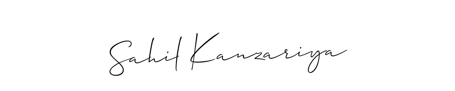 How to Draw Sahil Kanzariya signature style? Allison_Script is a latest design signature styles for name Sahil Kanzariya. Sahil Kanzariya signature style 2 images and pictures png