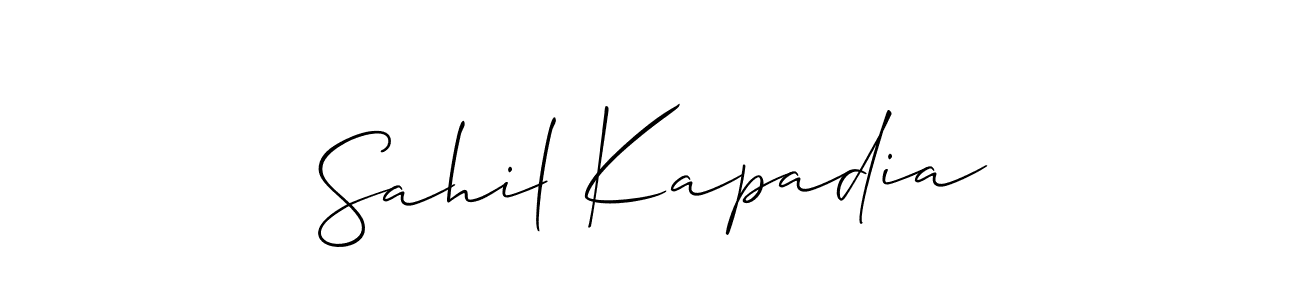 It looks lik you need a new signature style for name Sahil Kapadia. Design unique handwritten (Allison_Script) signature with our free signature maker in just a few clicks. Sahil Kapadia signature style 2 images and pictures png