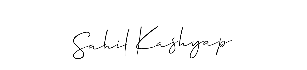 Sahil Kashyap stylish signature style. Best Handwritten Sign (Allison_Script) for my name. Handwritten Signature Collection Ideas for my name Sahil Kashyap. Sahil Kashyap signature style 2 images and pictures png