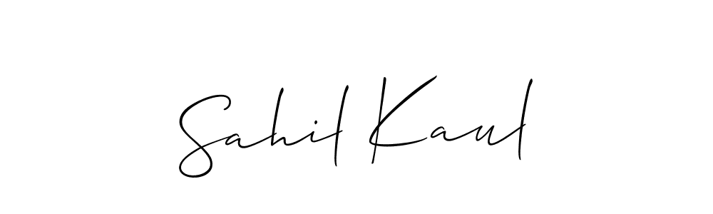 Make a short Sahil Kaul signature style. Manage your documents anywhere anytime using Allison_Script. Create and add eSignatures, submit forms, share and send files easily. Sahil Kaul signature style 2 images and pictures png