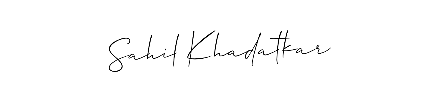 Create a beautiful signature design for name Sahil Khadatkar. With this signature (Allison_Script) fonts, you can make a handwritten signature for free. Sahil Khadatkar signature style 2 images and pictures png