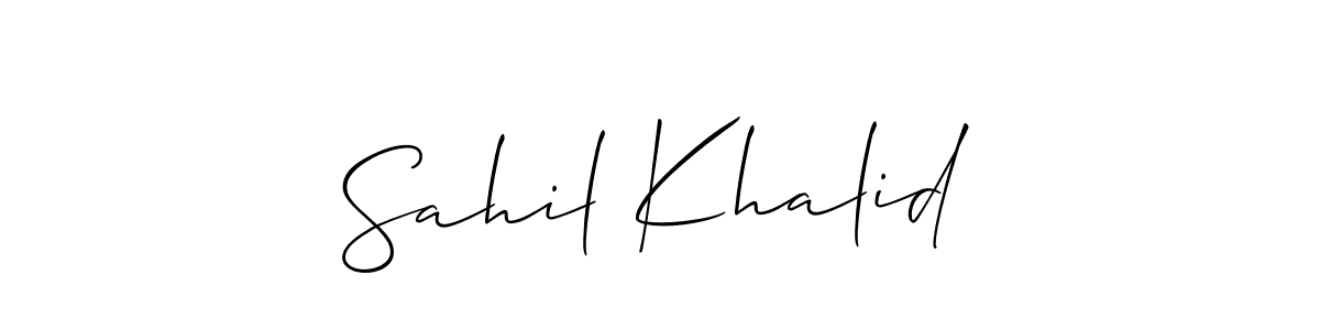 Allison_Script is a professional signature style that is perfect for those who want to add a touch of class to their signature. It is also a great choice for those who want to make their signature more unique. Get Sahil Khalid name to fancy signature for free. Sahil Khalid signature style 2 images and pictures png