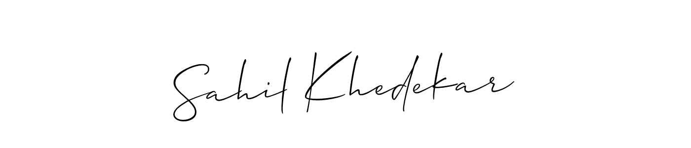 How to make Sahil Khedekar signature? Allison_Script is a professional autograph style. Create handwritten signature for Sahil Khedekar name. Sahil Khedekar signature style 2 images and pictures png