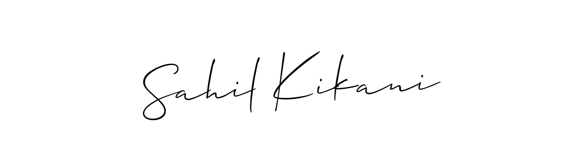 Make a beautiful signature design for name Sahil Kikani. With this signature (Allison_Script) style, you can create a handwritten signature for free. Sahil Kikani signature style 2 images and pictures png