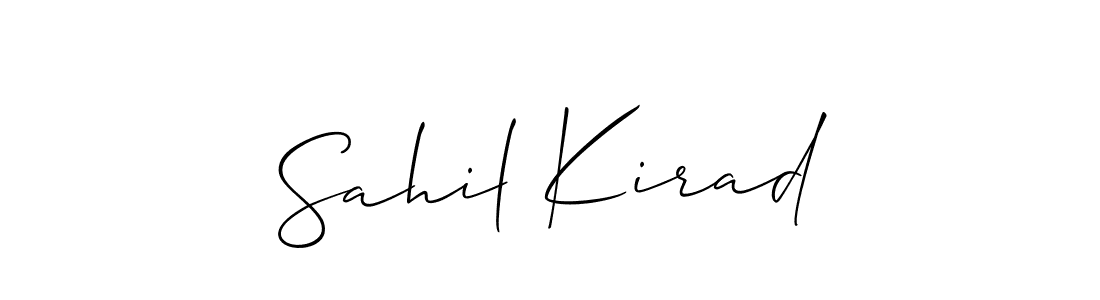 Also You can easily find your signature by using the search form. We will create Sahil Kirad name handwritten signature images for you free of cost using Allison_Script sign style. Sahil Kirad signature style 2 images and pictures png