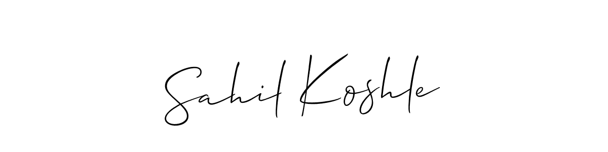 Make a short Sahil Koshle signature style. Manage your documents anywhere anytime using Allison_Script. Create and add eSignatures, submit forms, share and send files easily. Sahil Koshle signature style 2 images and pictures png